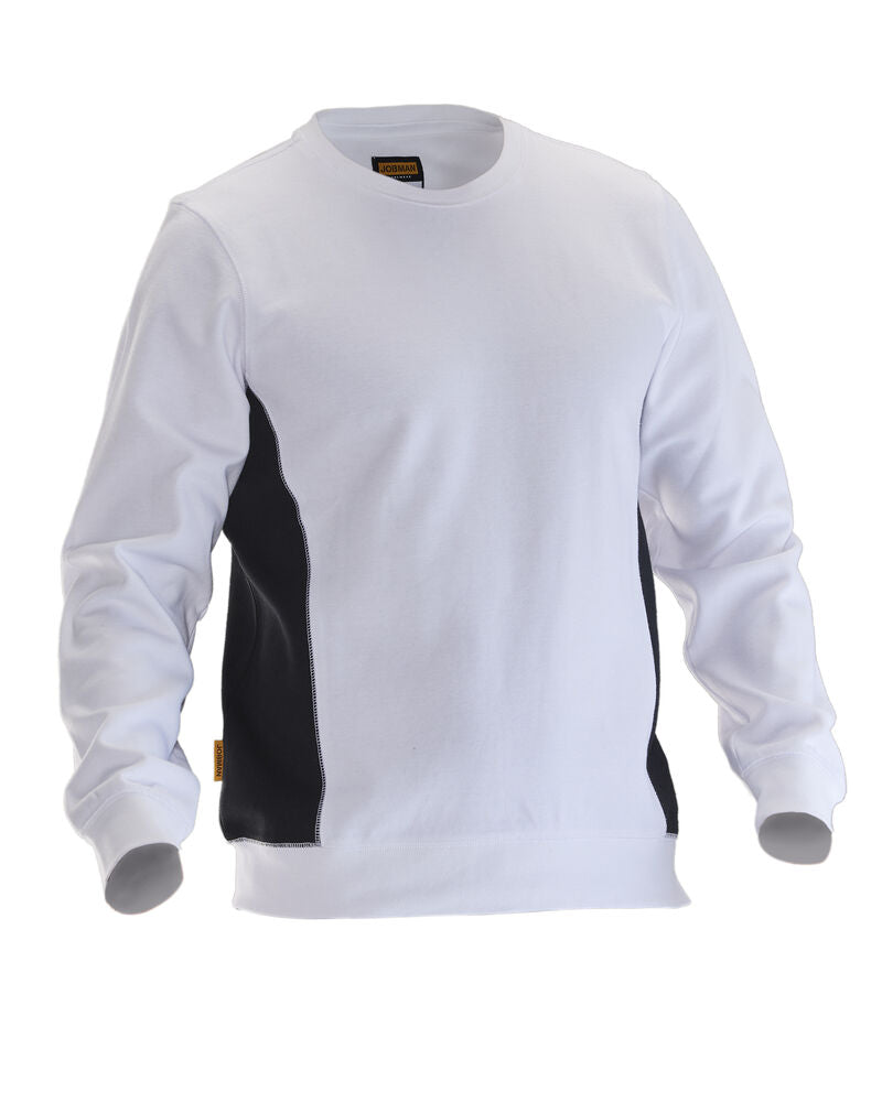 Jobman 5402 Sweatshirt Roundneck – white/black