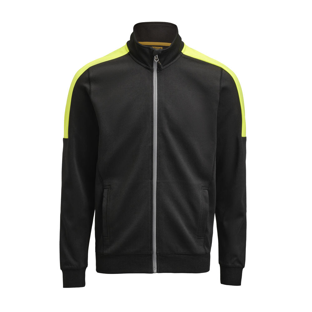 Jobman 5403 Sweatshirt w Full-Zip – Black/Yellow