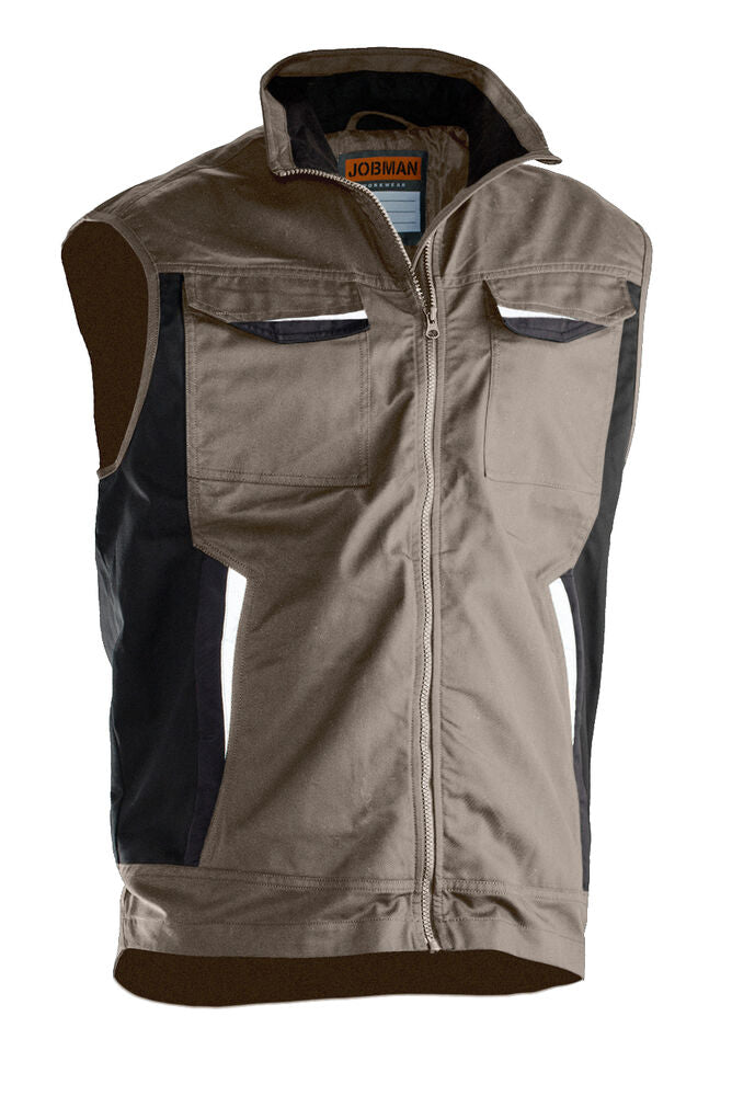 Jobman 7507 Poly Cotton Vest – Khaki
