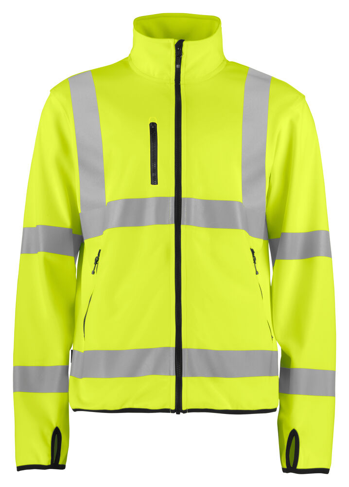 ProJob 6105 Lett softshelljakke EN ISO 20471 Kl 3 – Yellow/Black