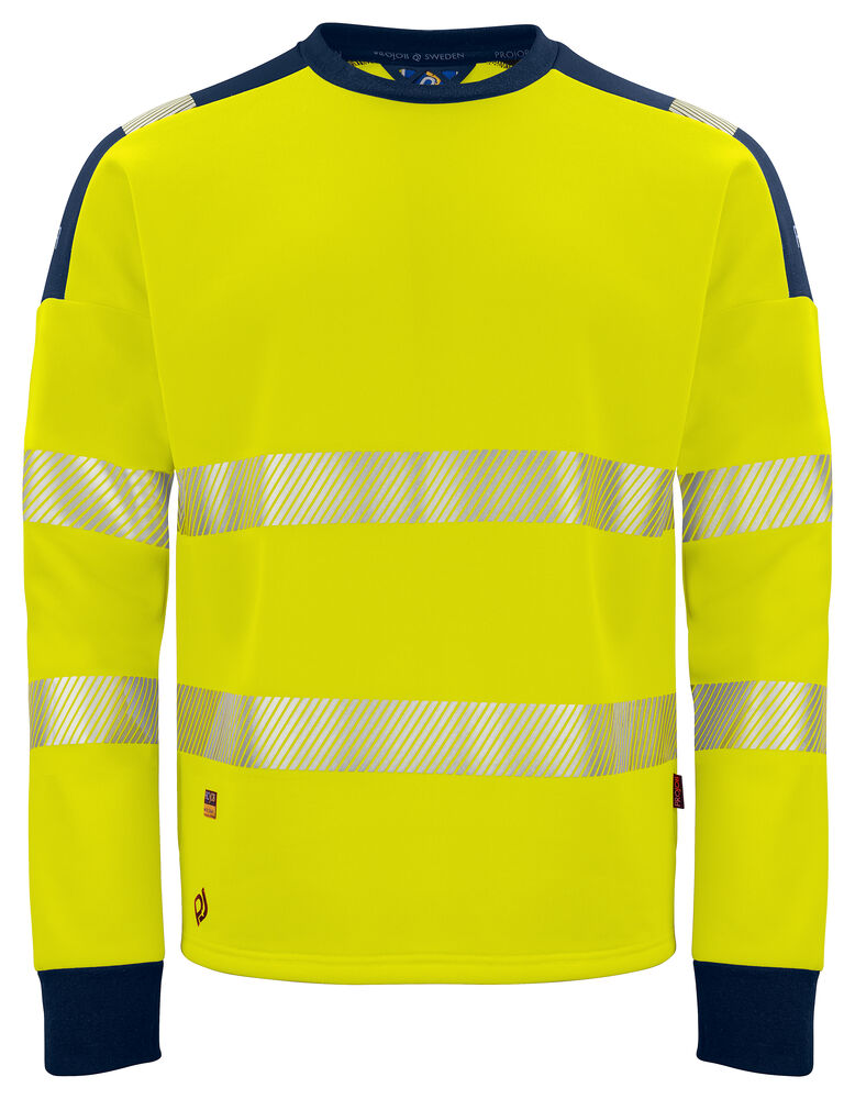 ProJob 6108 Sweatshirt EN ISO 20471 Kl 3/2 – Yellow/Navy