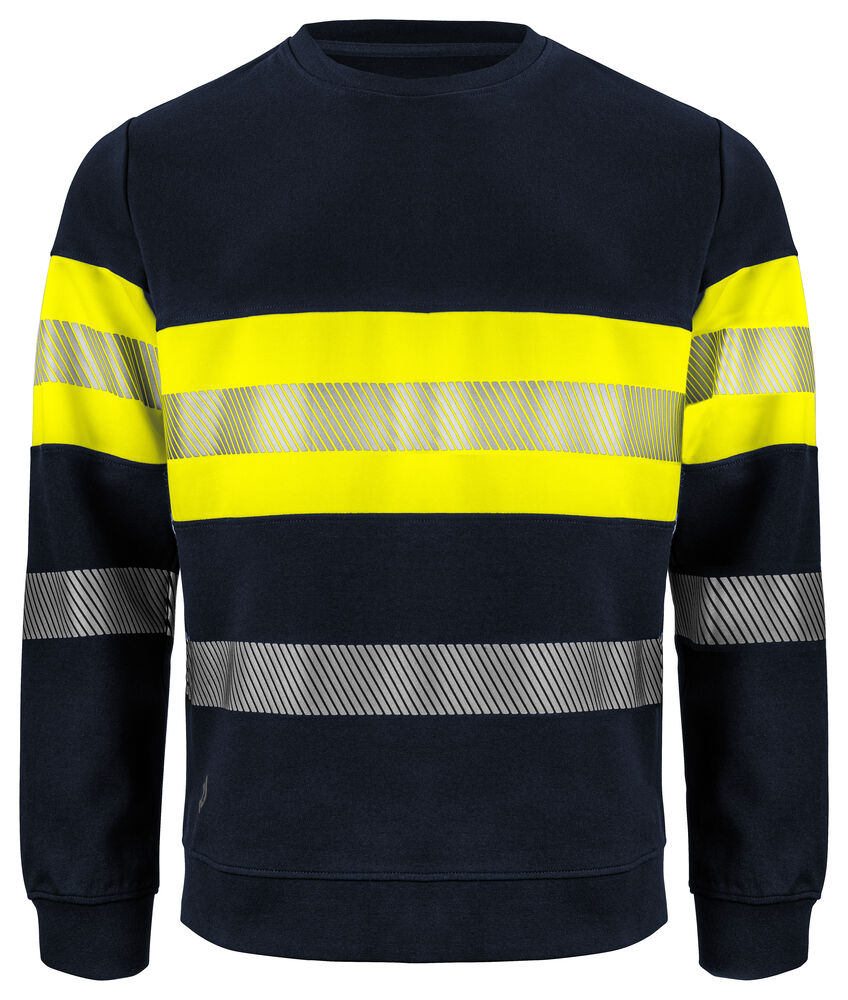 ProJob 6129 Sweatshirt EN ISO 20471 Kl 1 – Gul/Marin