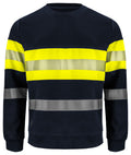 ProJob 6129 Sweatshirt EN ISO 20471 Kl 1 – Gul/Marin