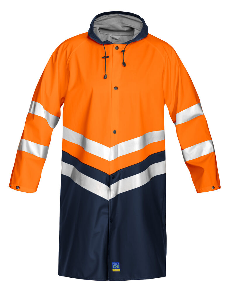 ProJob 6403 Regnjakke EN ISO 20471 Kl 3 – Orange/Navy