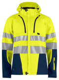 ProJob 6419 Softshelljakke EN ISO 20471 Kl 3/2 – Yellow/Navy
