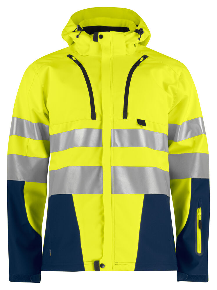 ProJob 6419 Softshelljakke EN ISO 20471 Kl 3/2 – Yellow/Navy