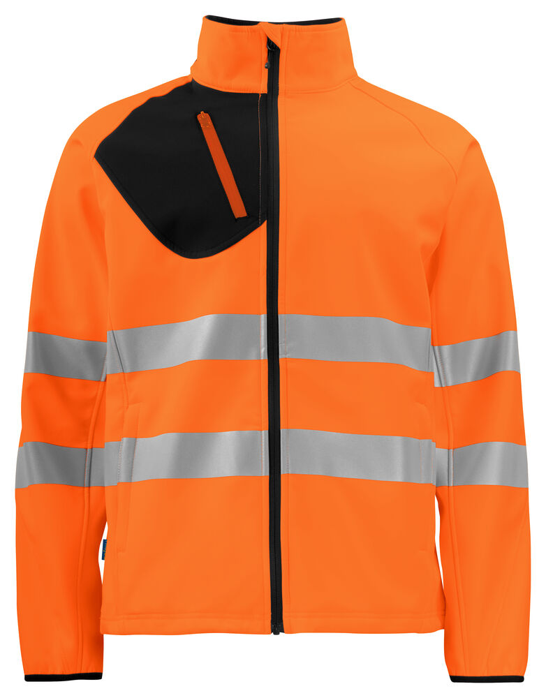 ProJob 6432 Softshelljakke EN ISO 20471 Kl 3/2 – Orange/Black