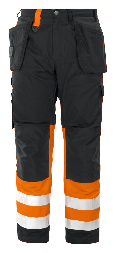 ProJob 6502 Håndverksbukse EN ISO 20471 Kl 1 – Orange/Black