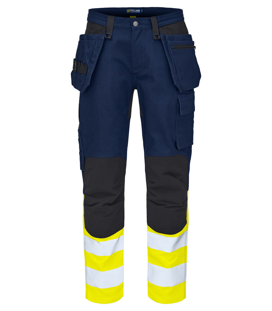 ProJob 6560 Håndverksbukse EN ISO 20471 Klasse 1 – Yellow/Navy