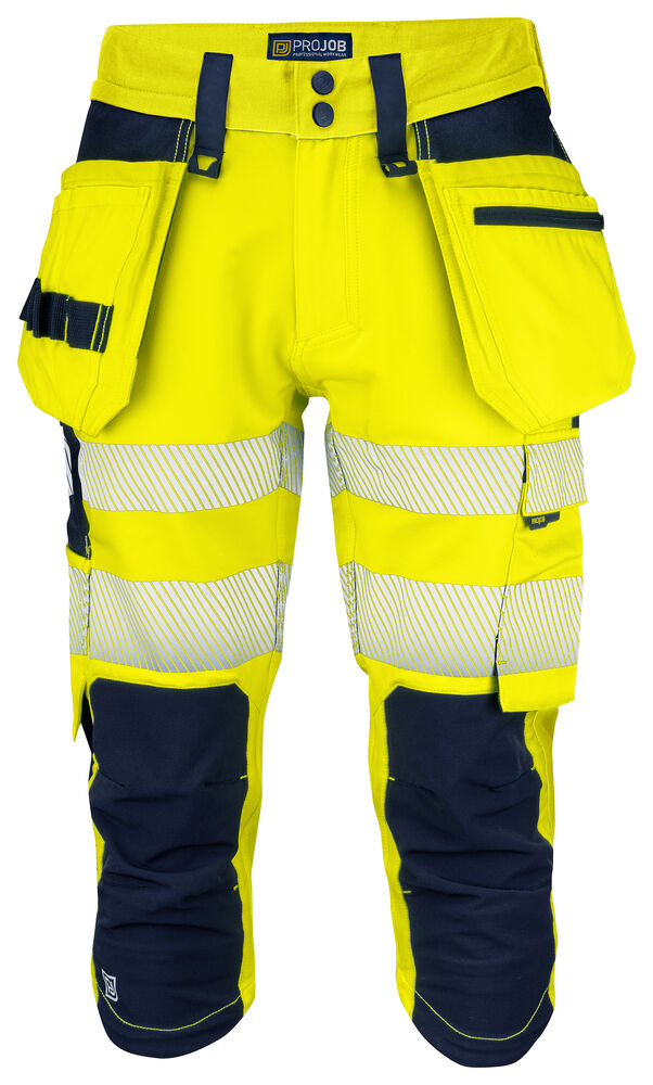 ProJob 6577 Piratbukse EN ISO 20471 Kl 2/1 – Yellow/Navy