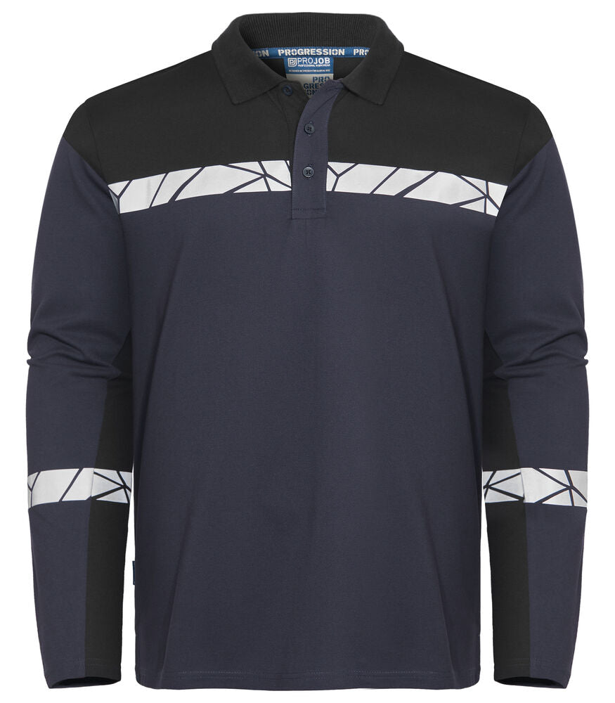 ProJob 7004 Langermet Pique – Navy/Black