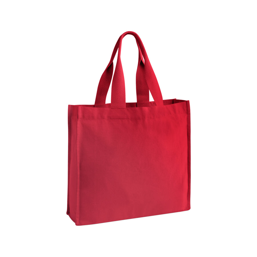 Westford Mill Chevron Handle Shopper – Scarlet red wm
